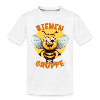 Comic Bienengruppe Kindergarten Gruppentier Biene - Kinder Premium Bio T-Shirt - Weiß - Vorne
