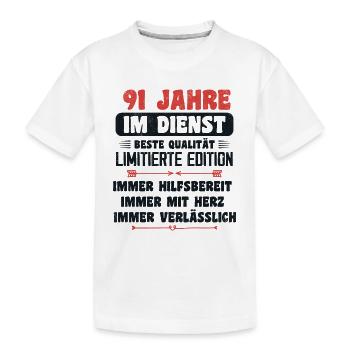 91 Jahre im Dienst 91 Jähriges Dienstjubiläum - Kinder Premium Bio T-Shirt - Weiß - Vorne