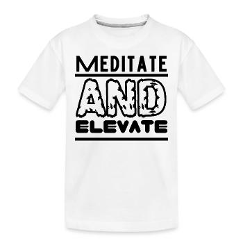 Meditieren und erheben | Gesetz der Schwingung - Kinder Premium Bio T-Shirt - Weiß - Vorne