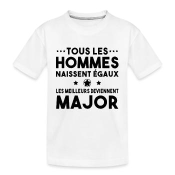 Grade major cadeau drôle militaire armée - T-shirt bio Premium Enfant - blanc - Devant