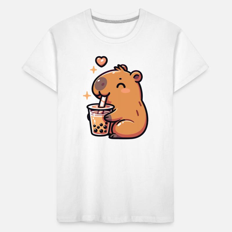 Capybaras Drink Bubble Tea kawaii Boba Capybara Kids' Premium Organic T-Shirt