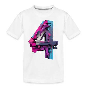 NUMÉRO 4 NO. 4 4 COOL 4E ANNIVERSAIRE - T-shirt bio Premium Enfant - blanc - Devant