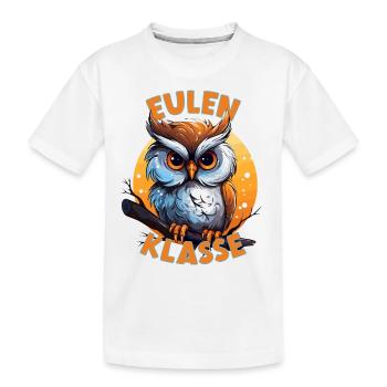 Cartoon Eulenklasse Grundschule Klassentier Eule - Kinder Premium Bio T-Shirt - Weiß - Vorne