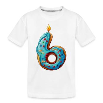 NUMMER 6 KUCHEN SWEET 6. GEBURTSTAG - Kinder Premium Bio T-Shirt - Weiß - Vorne