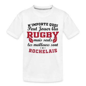 Rugby La Rochelle Fanclub Rugby - Kinder Premium Bio T-Shirt - Weiß - Vorne