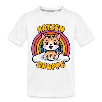 Süßes Katzengruppe Kindergarten Gruppentier Katze - Kinder Premium Bio T-Shirt - Weiß - Vorne