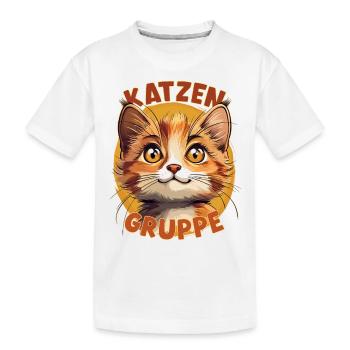 Cartoon Katzengruppe Kindergarten Gruppentier - Kinder Premium Bio T-Shirt - Weiß - Vorne