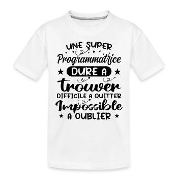 Une Super Programmatrice - Cadeau programmatrice - T-shirt bio Premium Enfant - blanc - Devant