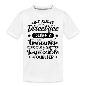 Une Super Directrice - Cadeau directrice - T-shirt bio Premium Enfant - blanc - Devant