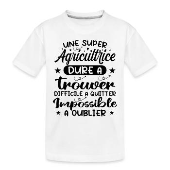 Une Super Agricultrice - Cadeau agricultrice - T-shirt bio Premium Enfant - blanc - Devant