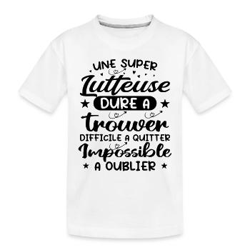 Une Super Lutteuse - Cadeau lutteuse - T-shirt bio Premium Enfant - blanc - Devant