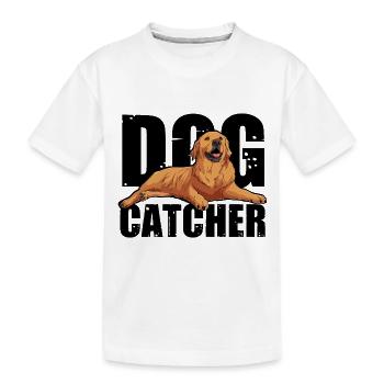 Dog Catcher Hund - Kinder Premium Bio T-Shirt - Weiß - Vorne