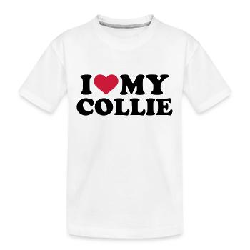 Collie - Kinder Premium Bio T-Shirt - Weiß - Vorne