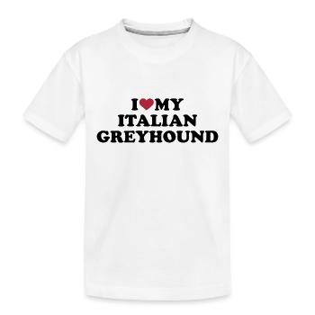 Italian Greyhound - T-shirt bio Premium Enfant - blanc - Devant