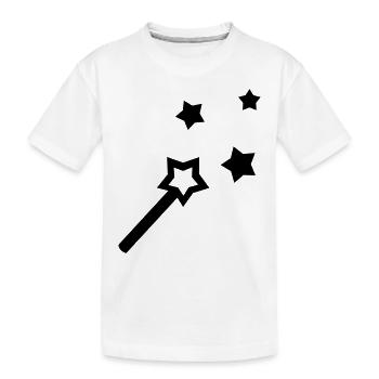 Zauberstab - line - Kinder Premium Bio T-Shirt - Weiß - Vorne