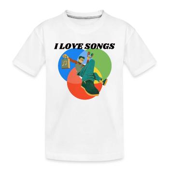 I LIKE SONGS - Kinder Premium Bio T-Shirt - Weiß - Vorne