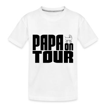 Papa on Tour - Papa unterwegs - Kinder Premium Bio T-Shirt - Weiß - Vorne