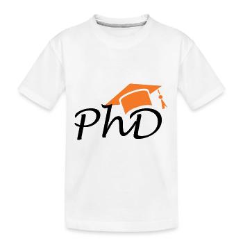 Degree Doctor PhD University degree - Kids' Premium Organic T-Shirt - white - Front