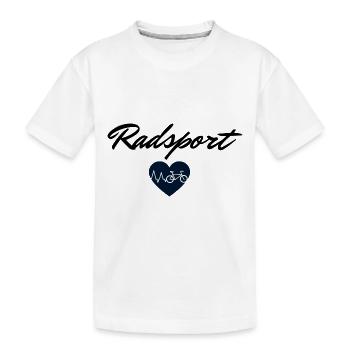 Radsport Rennrad - Kinder Premium Bio T-Shirt - Weiß - Vorne