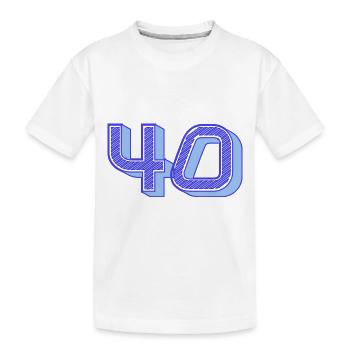 40. 40 ANS. 40e ANNIVERSAIRE. ANNIVERSAIRE 40 ANS. - T-shirt bio Premium Enfant - blanc - Devant