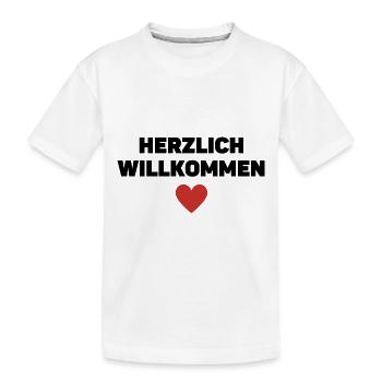 Herzlich Willkommen Lieblingsmensch Herz Liebe - Kinder Premium Bio T-Shirt - Weiß - Vorne