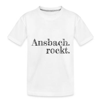 Ansbach rockt - Textdesign mit Stadtnamen - Kinder Premium Bio T-Shirt - Weiß - Vorne