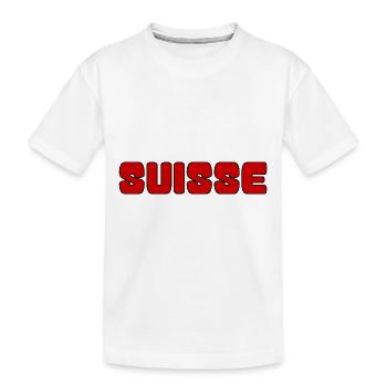 SCHWEIZ. LAND. GENF. SCHWEIZ. HUMOR. LAND - Kinder Premium Bio T-Shirt - Weiß - Vorne