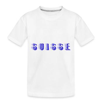 SCHWEIZ. LAND. GENF. SCHWEIZ. HUMOR. LAND - Kinder Premium Bio T-Shirt - Weiß - Vorne