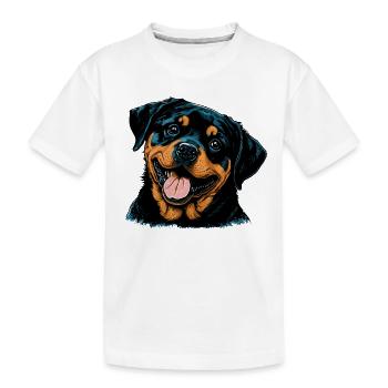 Rottweiler puppy - Kids' Premium Organic T-Shirt - white - Front