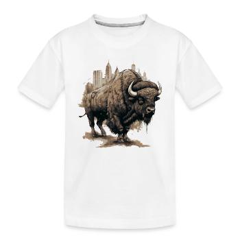 Amerikanischer Bison - Kinder Premium Bio T-Shirt - Weiß - Vorne