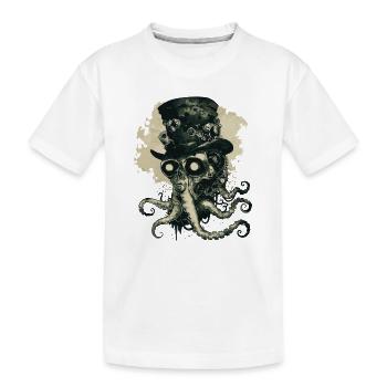 Steampunk Kraken - Kinder Premium Bio T-Shirt - Weiß - Vorne