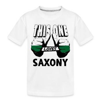 Sachsen Flagge Sächsische Fahne Ossi Urlaub SN - Kinder Premium Bio T-Shirt - Weiß - Vorne