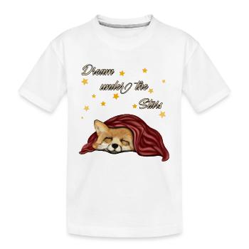 Fuchs Dream under the Stars - Kinder Premium Bio T-Shirt - Weiß - Vorne