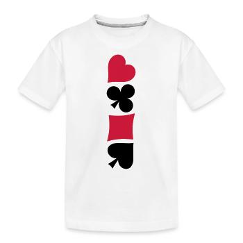 Herz Karo Poker Skat Symbole - Kinder Premium Bio T-Shirt - Weiß - Vorne