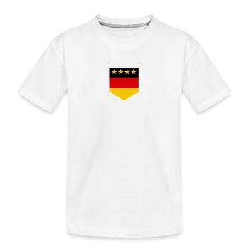 Deutschland Deutschlandfahne Hemdtasche 4 Sterne - Kinder Premium Bio T-Shirt - Weiß - Vorne