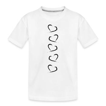 5 Herzchen untereinander Herz Design Modern Vektor - Kids' Premium Organic T-Shirt - white - Front
