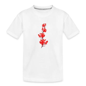 Tube de fleurs Fleurs rouges - T-shirt bio Premium Enfant - blanc - Devant