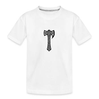 Axt in Keltischen Knoten Tattoo Style - Kinder Premium Bio T-Shirt - Weiß - Vorne