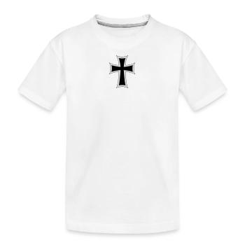 Ritterliches Kreuz-Design Shirt - Kinder Premium Bio T-Shirt - Weiß - Vorne