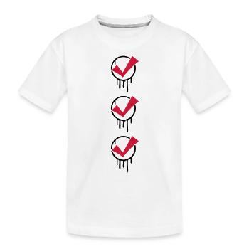 3 Haken Stempel Graffiti - Kinder Premium Bio T-Shirt - Weiß - Vorne
