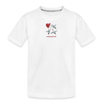 Herzensbrecher Herz Storch Design - Kinder Premium Bio T-Shirt - Weiß - Vorne