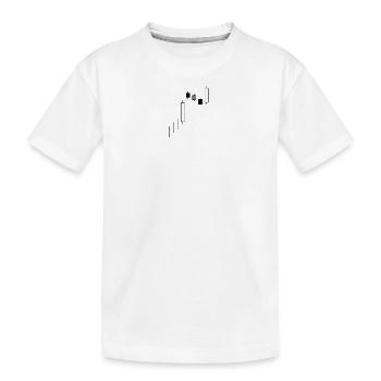 Minimalist Candlestick Chart Trading Stock Market - Kids' Premium Organic T-Shirt - white - Front