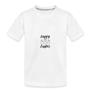 Frohe Ostern Hasen - Kinder Premium Bio T-Shirt - Weiß - Vorne