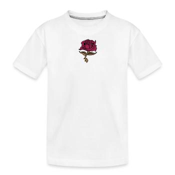 Rose (Blume) - Kinder Premium Bio T-Shirt - Weiß - Vorne