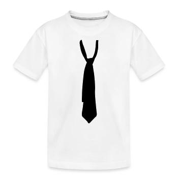 Krawatte - Kinder Premium Bio T-Shirt - Weiß - Vorne