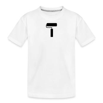 Farbrolle Silhouette – Minimalistisches Malerwerkz - Kinder Premium Bio T-Shirt - Weiß - Vorne