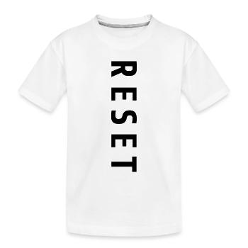 Réinitialiser le lettrage Nouveau Cadeau de départ - T-shirt bio Premium Enfant - blanc - Devant