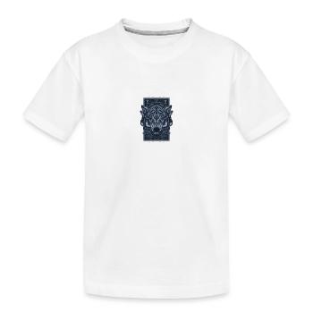 Loup avec un cadeau au look agressif - T-shirt bio Premium Enfant - blanc - Devant