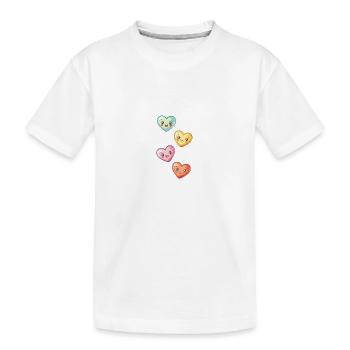 Hearts Cute Love Colorful - Kids' Premium Organic T-Shirt - white - Front