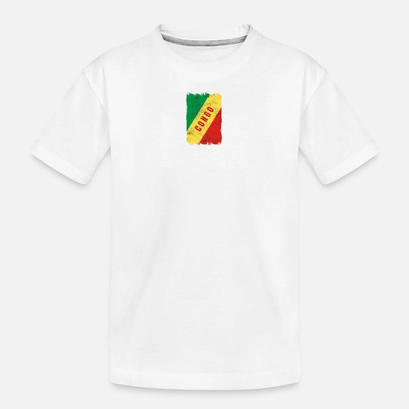 Drapeau du Congo - T-shirt bio Premium Enfant - blanc